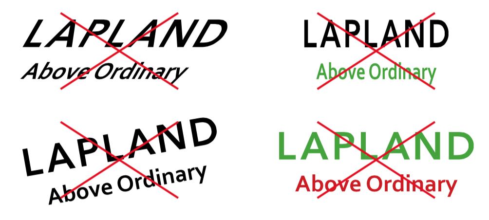 TUNNUS Tunnuksen suoja-alue Tunnuksen suoja-alue määräytyy Lapland-tekstin L-kirjaimen korkeuden mukaan.