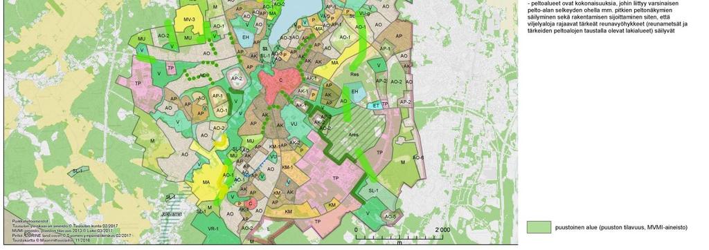 Tarkastelussa on nostettu esiin kohteita, joissa kaavaehdotuksen valmisteluaineiston mukaisen maankäytön perusteella on erityisen tärkeää ottaa