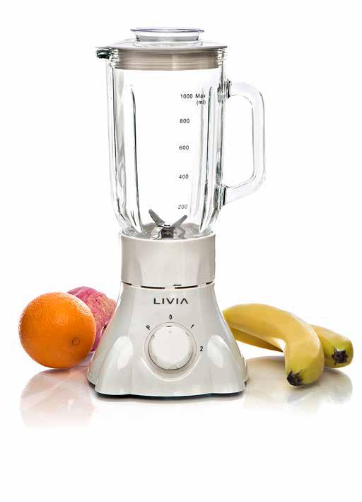 Livia Bl-217 TEHO- SEKOITIN 1L Teho 300W, kaksi nopeutta, lasikulho, sykäystoiminto,1 l