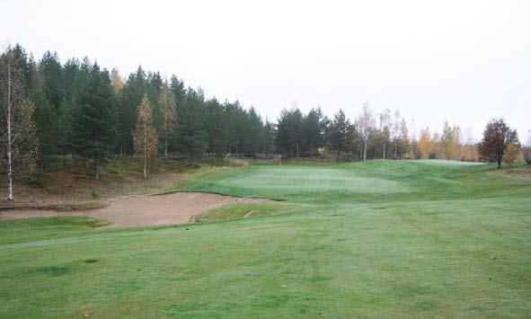 3, par 3, 169 (195), 156 (169), 151 ja 143 metriä + Perusasetelmaltaan hyvä par kolmonen + Mielenkiintoinen ja tarpeeksi suuri viheriö - Edellisen viheriön läheisyys aiheuttaa merkittävän turvariskin