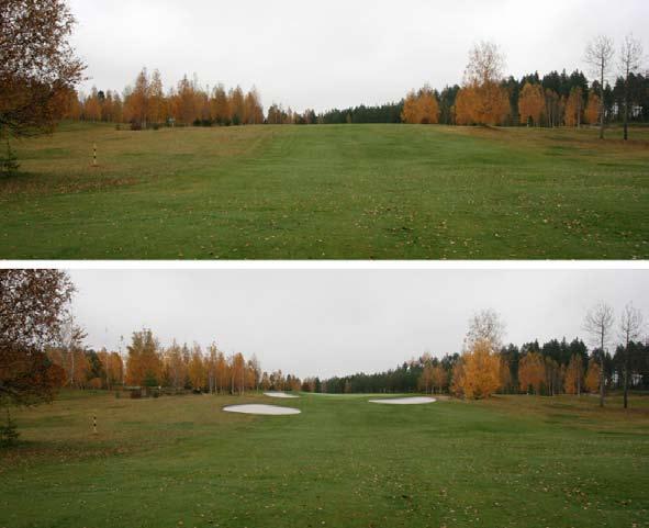 5, par 5, 486 (506), 461 (486), 453 ja 403 metriä + Selkeä par vitonen jossa draivi lyödään mukavasti vastarinteeseen - Keltainen lyöntipaikka-alue liian pieni ja lisäksi varjossa - Väyläbunkkeria ei