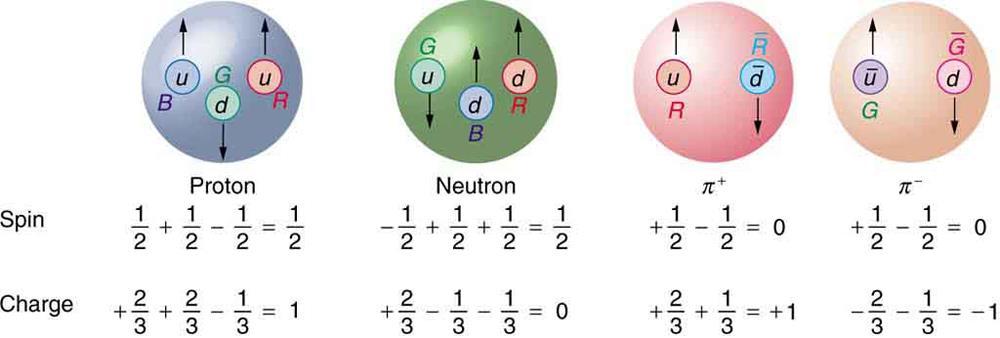 Sidotut tilat joko baryoneja (3 kvarkkia) tai mesoneja (kvarkki-antikvarkki-pari) molemmat