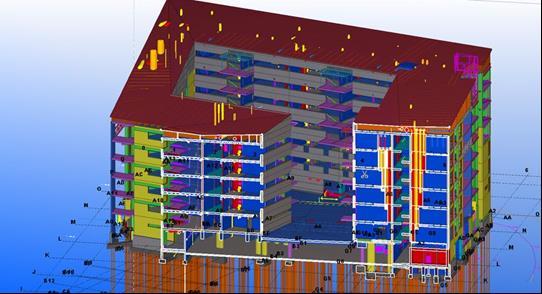 23 Kuvio 4. BIM/IFC-malli Helsingin Kalasataman Kotikorttelista (Tekla 2012) IFC on taito- ja talorakennusten tietomallien, kuten siltojen ja kerrostalojen avoin tiedonsiirron ISO-standardi (Kuvio 4).