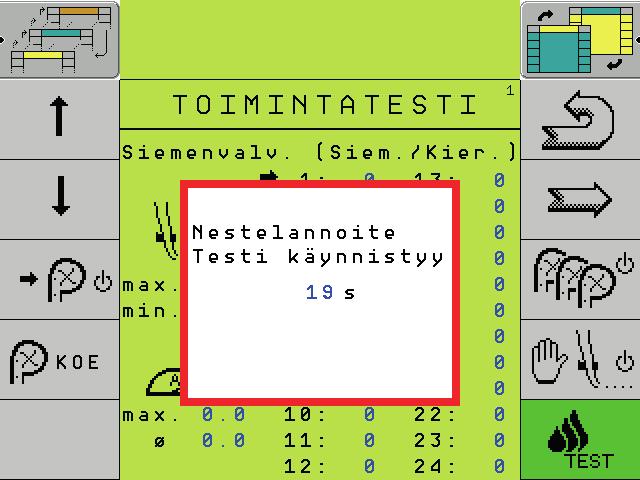 Vaihtelukertoimen testi Tämä testi voidaan suorittaa huolto- tai säätötöiden jälkeen. Se on tarkoitettu sovittamaan asetukset kylvösiementä vaihdettaessa tai levitystarkkuuden ollessa riittämätön.