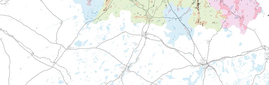 MUINAISJÄÄNNÖKSET JA INVENTOINTIEN ARVIOITU KATTAVUUS TILANNE 2011) SEKÄ ALUEET JOTKA INVENTOITU VUOSINA 2010-2016 FORNLÄMNINGAR OCH INVENTERINGARNAS UPPSKATTADE OMFATTNING LÄGE 2011) SAMT OMRÅDENA