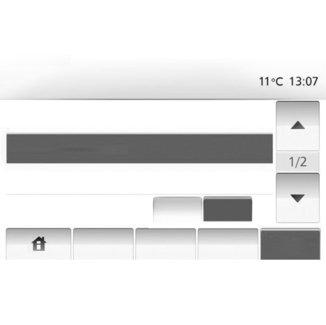 SYSTEMINDSTILLINGER (1/2) INDSTIL Display Brightness Lav AVERAGE HIGH Map Mode Auto Day Night AC Oplysn.