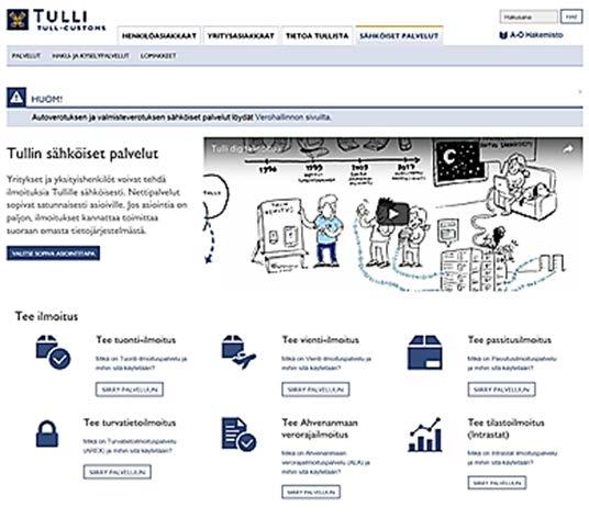 Netti-ilmoituksen täyttö Tullin netti-ilmoituspalvelu löytyy tulli.