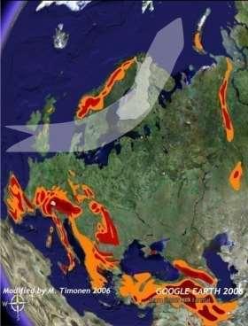 Merivesien kiertojärjestelmään (Thermohaline Circulation system) kuuluva Golf-virta tuo lämmintä vettä Pohjois-Eurooppaan, mikä lämmittää paikallista ilmastoa.