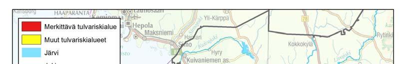Merkittävien tulvariskialueiden lisäksi