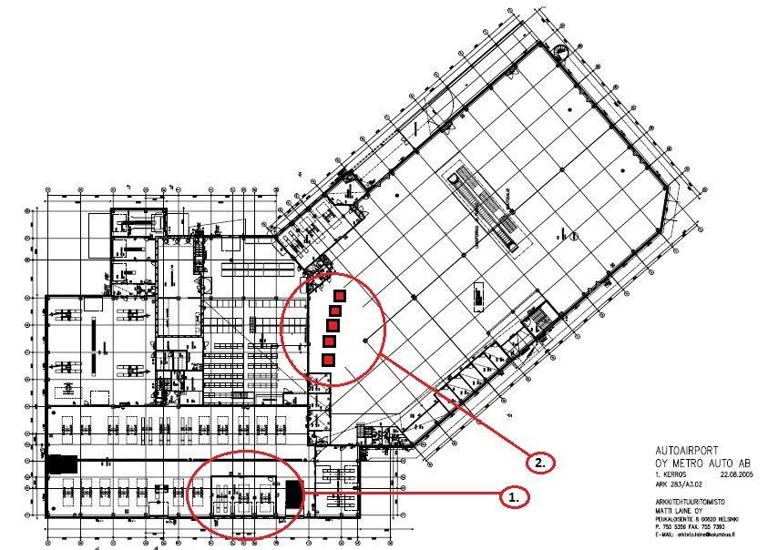 25 Kuvassa 4 numerolla 1 on merkitty pikahuollon toinen halli, josta tulisi katsastushalli.