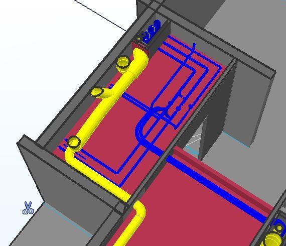 eteiseenkin. Työn jälkeen kylpyhuoneen vapaahuone korkeus on 2 250 mm. Kuva 29 esittää muutostyötä kylpyhuoneen yläpuolelta kuvattuna. [9.][10.