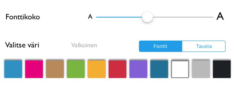 Siirry kohtaan Asetukset> Tekstin asettelu >Ulkoasu>Sanaennustus muuttaaksesi ennustusrivin tekstin kokoa ja väriä.