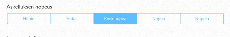 5.1 Predictablen askellus (Koske mihin vain ja Kytkinohjaus) 5.2 Askellustapa Kytkinohjausta käytettäessä voidaan askellustavaksi valita automaattinen tai käsin askeltaminen.