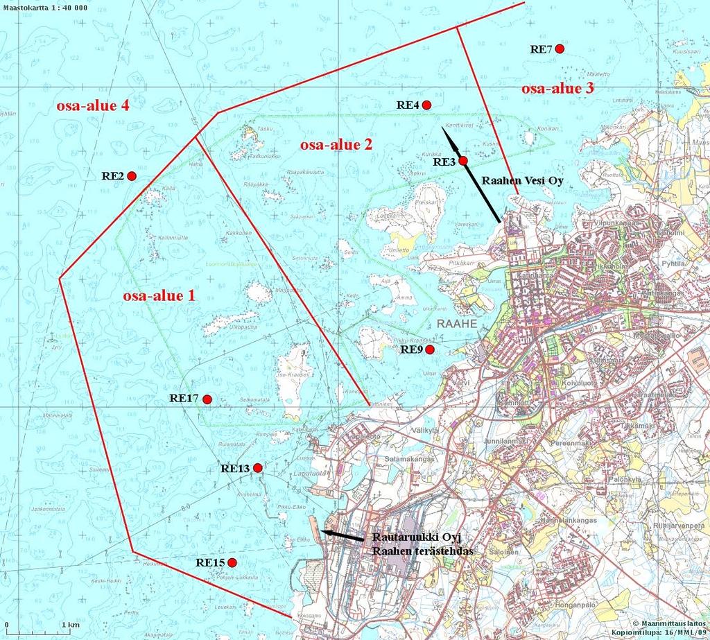 RAAHEN EDUSTAN OSA-ALUEJAKO Osa-alue 1 2 3 4 Selite Terästehtaan ja sataman edusta Raahen