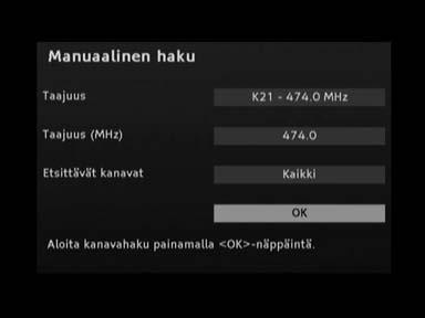 Erikoishaku Tällä toiminnolla voit suoraan hakea tietyn aseman. Se on suositeltava menettely, kun haluat lisätä uuden aseman luetteloon ja sinulla on tiedot aseman taajuudesta ja/tai kanavanumerosta.