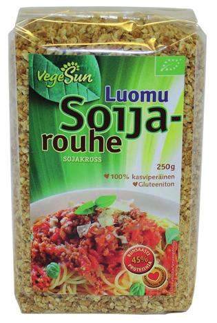 VegeSun Herneproteiinirouhe 2 kg VegeSun Luomu soijapapuhiutaleet 35 g Kypsentämättä käyttövalmis.