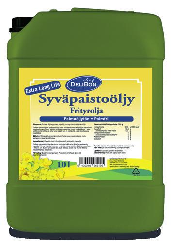 ME 6 x 2 L 2134435 Delibon Syväpaistoöljy Extra Long Life, 1 L Palmuöljytön korkealaatuinen syväpaistoöljy.