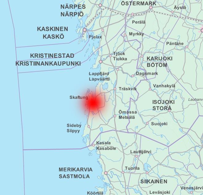 Etäisyys Kristiinankaupungin keskustaan on noin 29 km. Kaavoitusalueen seudullinen sijainti kuvassa 1. Kuva 1. Suunnittelualueen seudullinen sijainti. Maanmittauslaitos. 3.