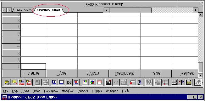 Muuttujien määritteleminen Kun SPSS-ohjelmaan viedään aineistoa ja tallennetaan se, määritellään ensimmäiseksi muuttujat (variables). Tällöin valitaan Variable View -näkymä.