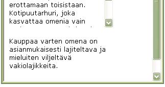 - auto, vierityspalkit näkyvissä, jos ylivuoto tapahtuu - scroll, vierityspalkit näkyvissä - visible, ylivuotava osa leikkautuu pois - hidden, elementin