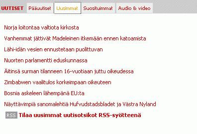 22 uutisotsikoita urheilu-uutisotsikoita ja tv-ohjelmia. Pääasiassa linkkejä, joista pääsee itse uutiseen.