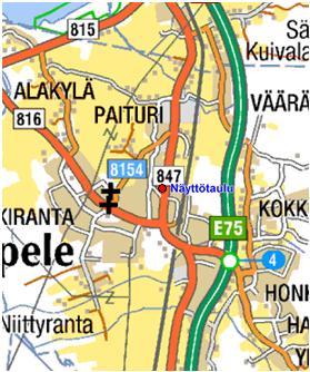 kausiliikenne tutkimuspisteen kohdalla on 4 800 ajoneuvoa. Mittauksien aikana Kempeleessä vallitsivat talviset keliolosuhteet ja tienpinta oli jäinen. KUVA 38.