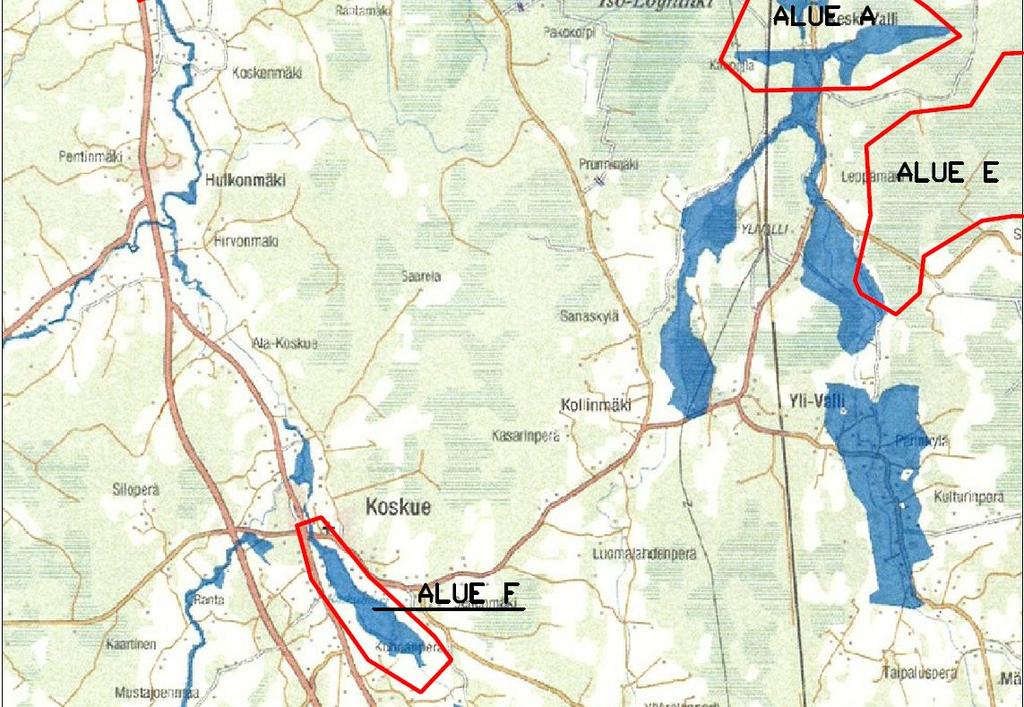 Hirvijärven laskeminen ennen tulvia (vaatii ruoppauksen) D.