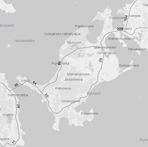 Manamansalon liikennemäärät ovat pienehköjä. Määrät kuvaavat vuoden keskimääräistä ajoneuvoliikennettä (ajon./vrk), joten määrät voivat esim. loma-aikoina olla korkeampia. 3.