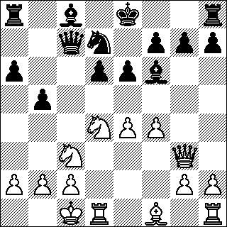 -70- neilla. Pelattu 4...d5 (katso kuvio) uutuus on varsin looginen tässä avauksessa, koska se sulkee lähettidiagonaalin a2-f7 valkean hyökkäykseltä. Seurannut 6.