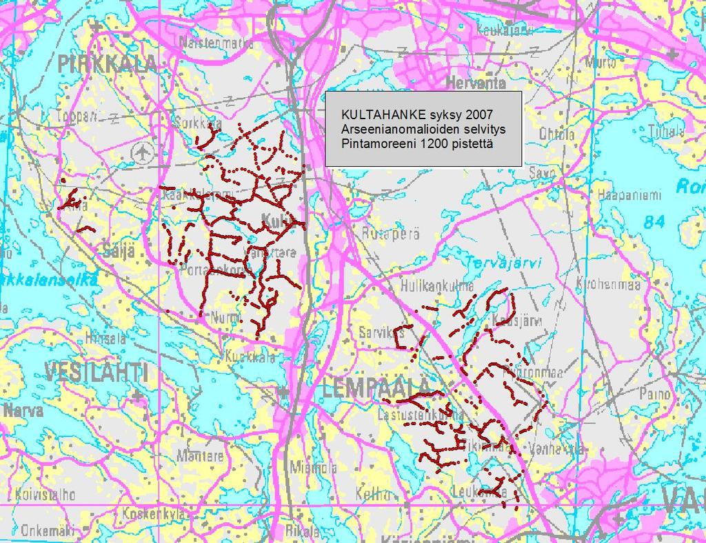 Kärkkäinen, Huhta, Tranberg 2008 4 Erkkilä. Tutkimuksia ja tuloksia on selostettu GTK:n päätearkistoraporteissa, mm. Lindmark ym. (1997), Rosenberg (1997, 2000), Kärkkäinen (2007). Kuva 3.