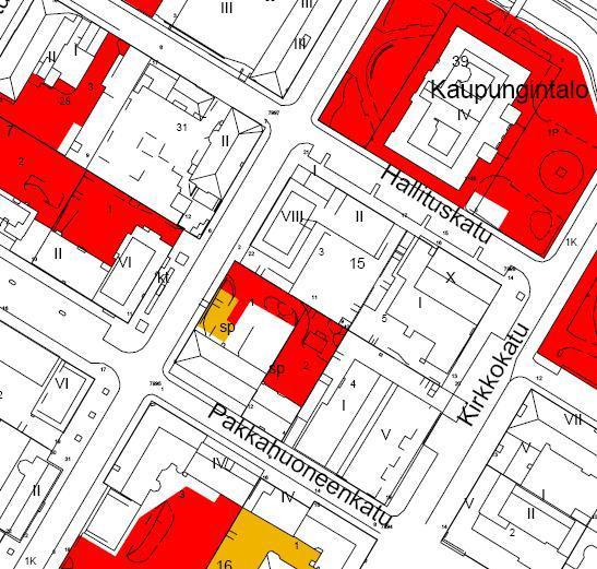 Nikodemus Tess vanhemman kartta (oikealla) sekä Oulun 1705 palon jälkeinen kartta (korttelialueet merkittynä vihreällä) asemoituna Oulun nykyiselle asemakaavalle valvottavan alueen ympäristössä.