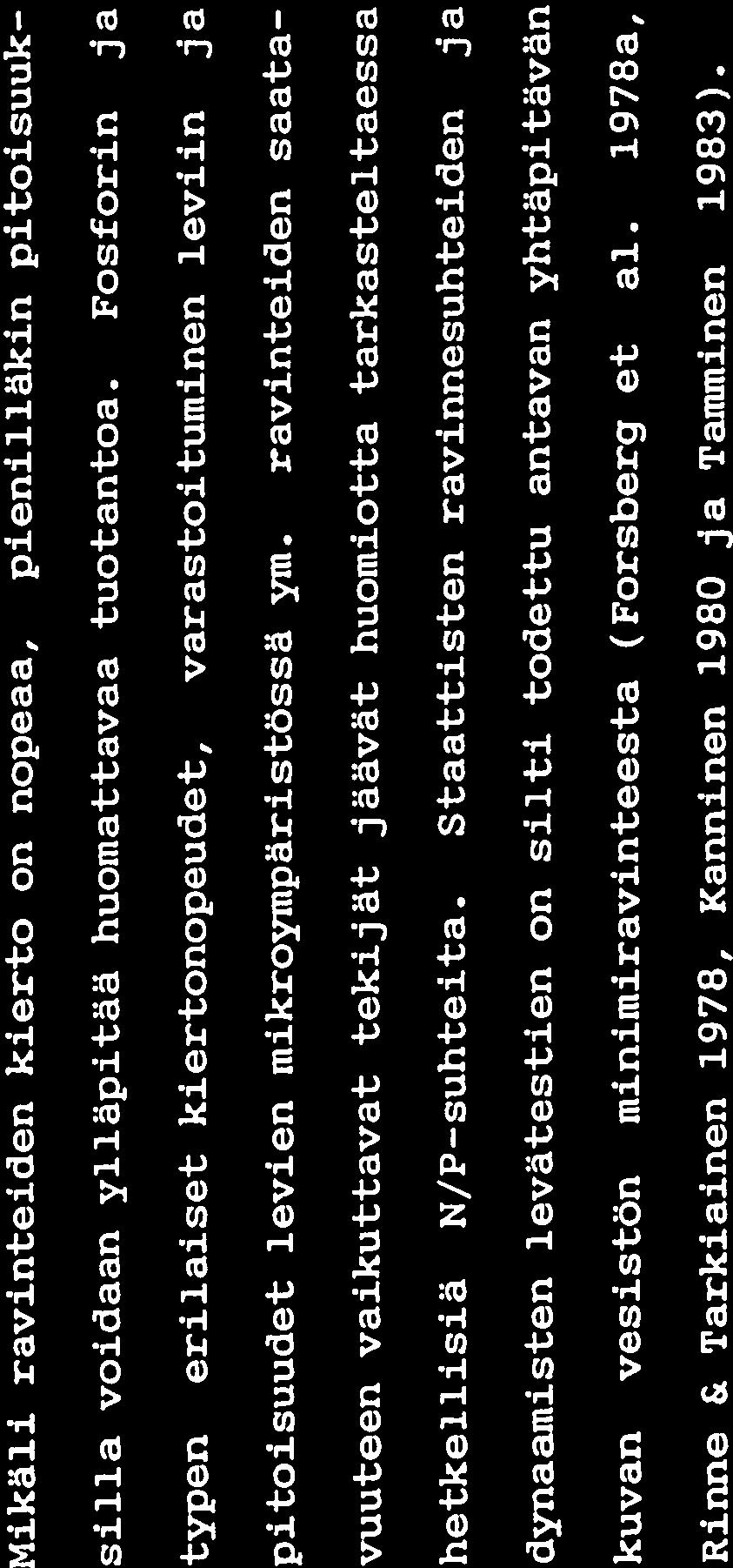 12 Chiaudani ja Vighi (1974) esittivät hyvin samankaltaisen yhteyden epäorgaanisten ravinteiden suhteen ja minimiravin teen välille.