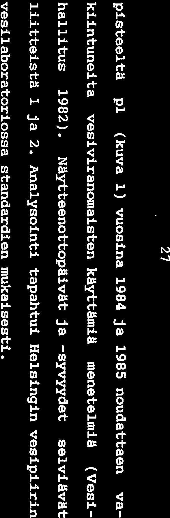 2 KASVIPLANKTON 6.2.1 Näytteenotto Kasviplanktonnäytteet otettiin kasvukaudella syvännepisteel tä p1 (kuva 1) vuosina 1984 kerran kuukaudessa ja 1985 noin