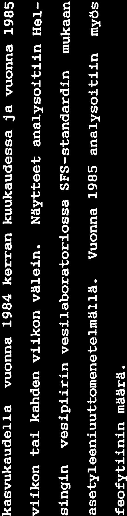 Vuonna 1985 analysoitiin myös feofytiinin määrä. 6.3 ELÄINPLÄNKTON 6.3.1 Näytteenotto Eläinplanktonin lajiston ja määrän vaihteluja seurattiin 12.6.-15.7.