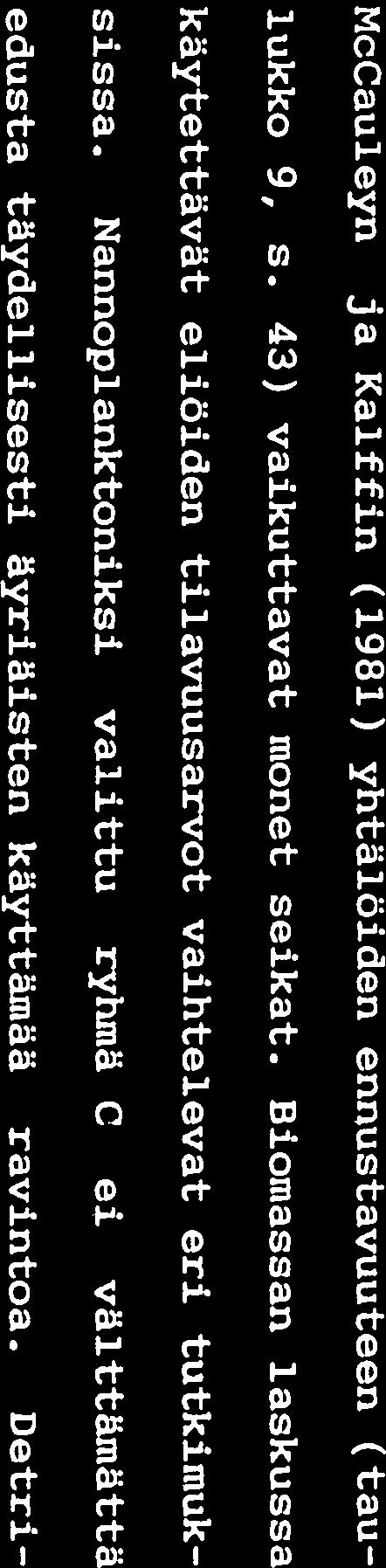 cristataan kohdistama selektiivinen valinta. 0. cucullata ja E. goregoni var. thersites eivät korreloi neet selvästi minkään kasviplanktonryhmän kanssa.