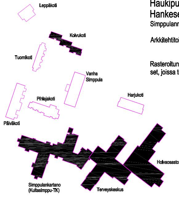 Haukiputaan hyvinvointikeskus Simppulantie, valmistuminen vuoden 2016 loppuun mennessä Tuomikoti vanhusten asumisen vuokrarivitalo Leppäkoti, Koivukoti, Pihlajakoti tehostettu palveluasuminen