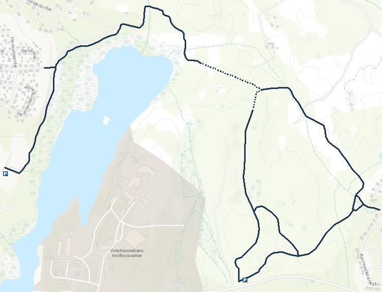 Kuntoradalla on pituutta 2700 metriä. Pukinjärvi-Metsäkallio reitti toimii perustason mukaisesti esteettömänä ulkoilualueena.