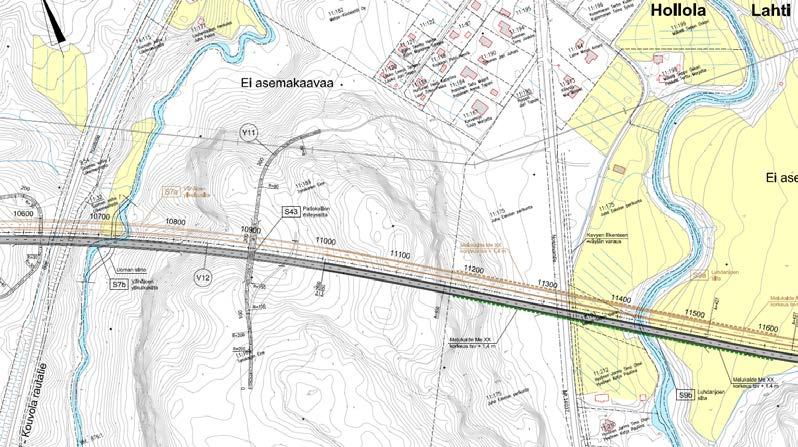 1TT-1 Murskaamoja on päätielinjalle syötetty teoreettisina (suurten kallioleikkausten kohdalle) mursketarpeen ja alustavien kuljetusetäisyyksien laskemiseksi. 1.