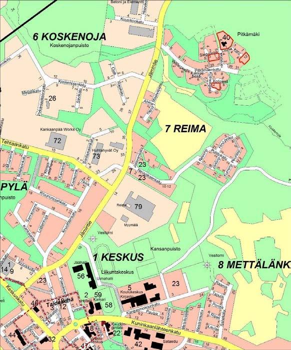 3 1.2 Kaava-alueen sijainti ja koko Muutettavat korttelien alueet sijaitsevat Kankaanpään Pitkämäen asuntoalueella kahdessa eri kohteessa. Kohteet sijaitsevat Mailakadulla ja Laakakadulla.