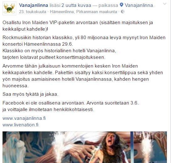 Kilpailut Facebookissa 27.10.2016 SIVU 85 Nousiko tykkääjien määrä?