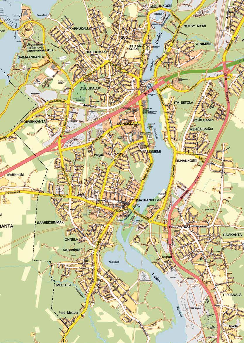 6 15 Reitti: Kylpylästä Imatrankoskelle Purjekuja - Lammassaarentie - Joutsenonkatu - Koskikatu - Tainionkoskentie - Keskuskatu -