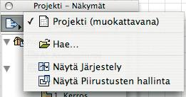 KO.-33 Ensimmäisenä ikkunassa näkyy, mikä työkalu on käytössä, ja mikäli elementtejä on valittuna pohjassa, kuinka monta niitä on ja kuinka moni näistä on muokattavissa.