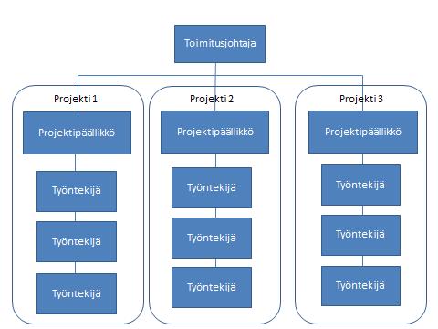 21 Kuvio 6: Esimerkki projektiorganisaatiosta 2.