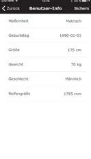 Drücken Sie auf den Namen des verbundenen Sensors, um zur Anzeige der Benutzerinformationen zu wechseln.
