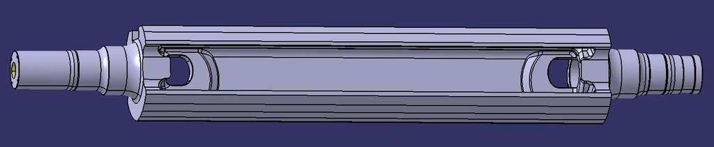 29 KUVIO 12. SymBelt-telan akseli, jossa päätyjen ikkunat näkyvissä. Kaiken kaikkiaan kuormituslinjan vieminen telan sisälle olisi merkittävä muutos telan rakenteessa.