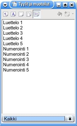 Otsikoiden numerointiin ei käytetä tavanomaista kappaletyyliin sidottavaa numerointia, vaan erityistä