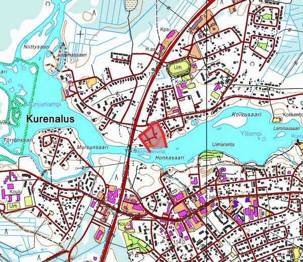 4. Hirsikorttelihankkeen kohdealue, Karhukunnas Alue sijaitsee Iijoen pohjoisrannalla Pudasjärven keskustaajamassa. Alueen länsipuolella kulkee valtatie 20 Oulu-Kuusamo.