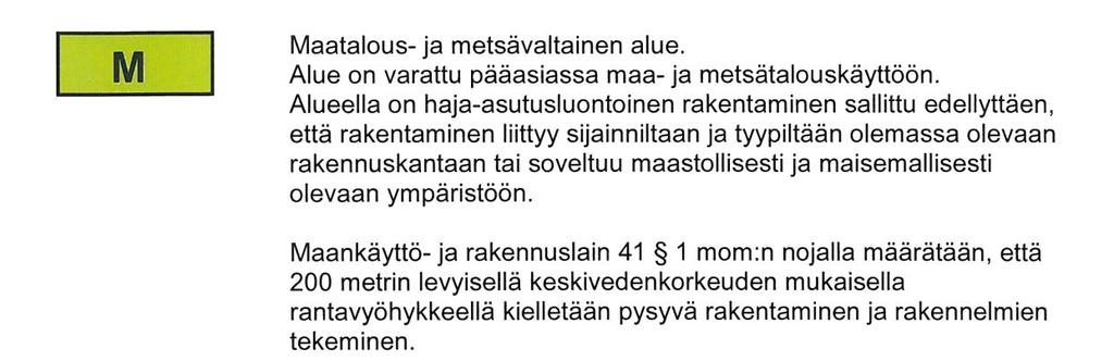 rantaosayleiskaava, jossa alueet ovat AO- ja M-alueita.