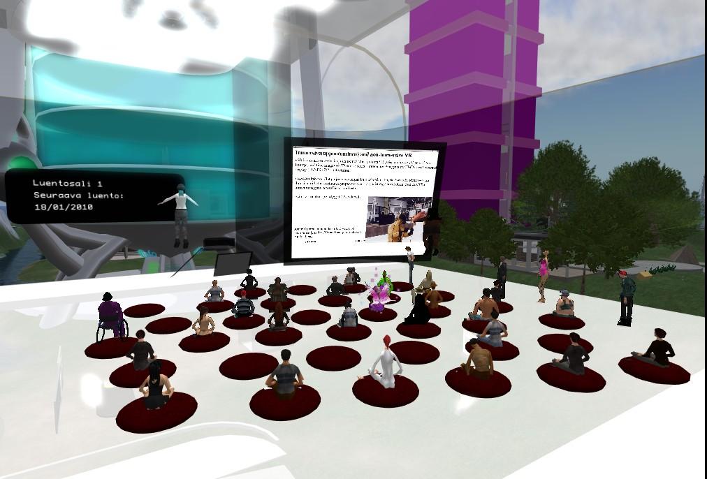 Case: Metropolian Second Life -pilotti Käyttäjähaasteet etäluennolla Lähtötaso kaikille ei 3D-ympäristö ole tuttu Eriasteinen
