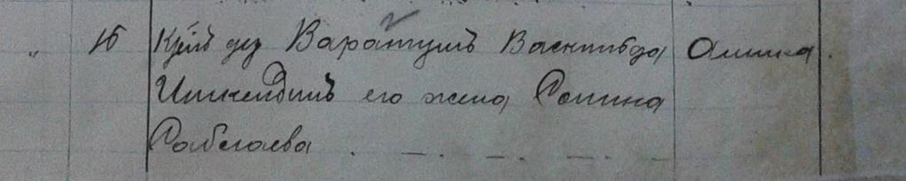 Варангушъ Васкильда Ишкелдинъ Амика его жена Салика Саблаева